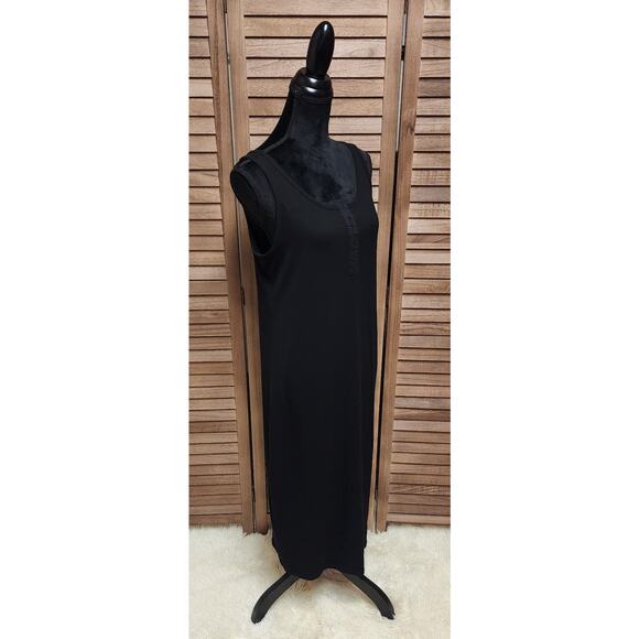 Torrid 1 Ribbed Super Soft Sleeveless Black Comfort Midi Dress Plus Size 1X - Picture 2 of 7